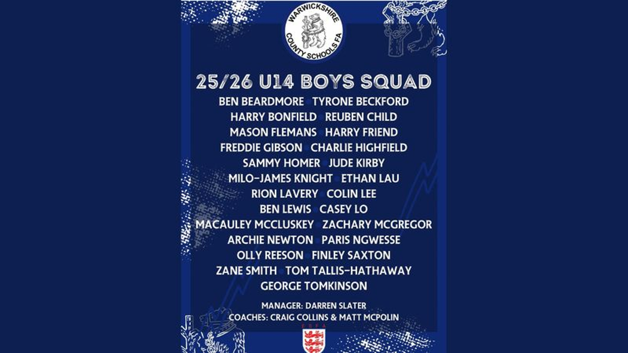 Seven selected for Warwickshire